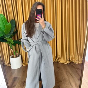 Wrapover Coat With Herringbone Pattern - Brand: Cream Rouge - Women & Kids, Baby Clothes Wholesale - TheBS Women