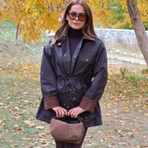 Brown Elegant Trenchcoat With Plaid Pattern - Brand: Cream Rouge - Women & Kids, Baby Clothes Wholesale - TheBS Women