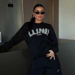 Oversized Fit Tracksuit With Letter Print - Brand: EYYO ATELIER - Women & Kids, Baby Clothes Wholesale - TheBS Women