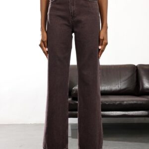 Brown Mom Pants High Waist Long Straight Leg - Brand: Cream Rouge - Women & Kids, Baby Clothes Wholesale - TheBS Women