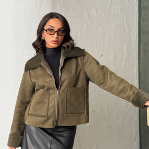 Green Bomber Jacket With Patch Pockets - Brand: Topshow - Women & Kids, Baby Clothes Wholesale - TheBS Women