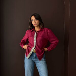 Claret Red Casual Elegant Ethnic Shirt - Brand: Topshow - Women & Kids, Baby Clothes Wholesale - TheBS Women