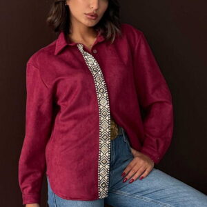 Claret Red Casual Elegant Ethnic Shirt - Brand: Topshow - Women & Kids, Baby Clothes Wholesale - TheBS Women