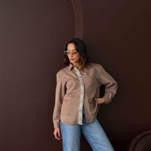 Casual Elegant Geometric Polo Neck Shirt - Brand: Topshow - Women & Kids, Baby Clothes Wholesale - TheBS Women