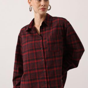 Black Checkered Casual Streetwear Shirt - Brand: Reyon - Women & Kids, Baby Clothes Wholesale - TheBS Women