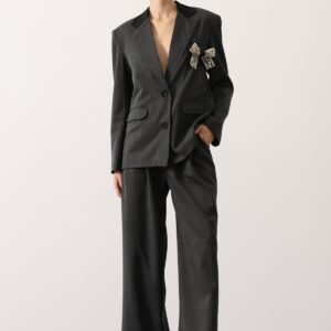 Grey Striped Formal Suit For Work & Evening - Brand: Reyon - Women & Kids, Baby Clothes Wholesale - TheBS Women