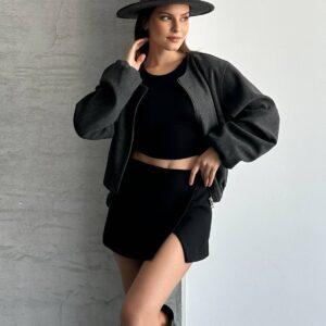 Grey Bomber Jacket - Brand: My Jest Fashion - Women & Kids, Baby Clothes Wholesale - TheBS Women