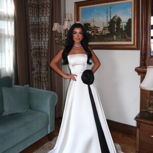 White Elegant Glam Formal Sexy Strapless A-Line Dress - Brand: EYYO ATELIER - Women & Kids, Baby Clothes Wholesale - TheBS Women