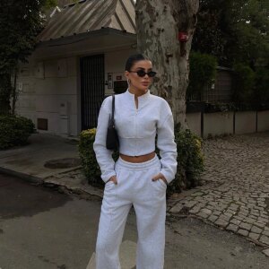 Tracksuit With High Neck And Wide Leg Joggers - Brand: EYYO ATELIER - Women & Kids, Baby Clothes Wholesale - TheBS Women