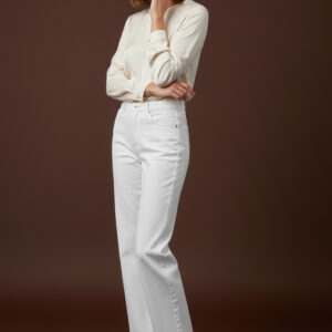 White Mom Pants With Straight Leg And Zip Up Closure - Brand: SOUL - Women & Kids, Baby Clothes Wholesale - TheBS Women