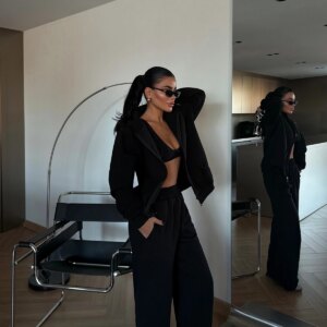 Tracksuit With Hooded Neck & Wide Leg Joggers - Brand: EYYO ATELIER - Women & Kids, Baby Clothes Wholesale - TheBS Women