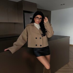 Beige Oversized Double And Single Breasted Coat - Brand: EYYO ATELIER - Women & Kids, Baby Clothes Wholesale - TheBS Women