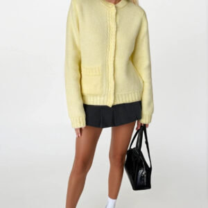 Cardigan With Buttoned Flap Pockets - Brand: Black Fashion - Women & Kids, Baby Clothes Wholesale - TheBS Women