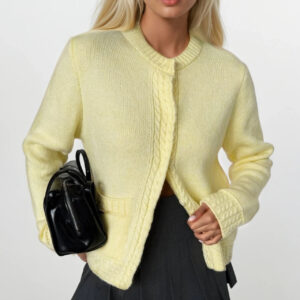 Cardigan With Buttoned Flap Pockets - Brand: Black Fashion - Women & Kids, Baby Clothes Wholesale - TheBS Women