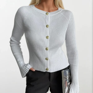 Cardigan With Buttoned Closure And Extra Long Sleeves - Brand: Black Fashion - Women & Kids, Baby Clothes Wholesale - TheBS Women