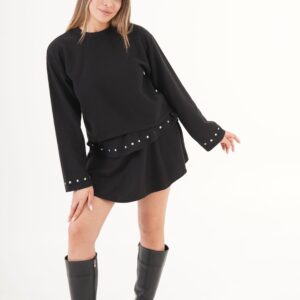 Blouse With Crew Neck And Long Sleeves - Brand: Lustrin - Women & Kids, Baby Clothes Wholesale - TheBS Women