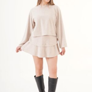 Beige Blouse – Casual Elegant Long Sleeve Regular Fit - Brand: Lustrin - Women & Kids, Baby Clothes Wholesale - TheBS Women