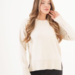 Beige Sweater With Long Straight Sleeves - Brand: Lustrin - Women & Kids, Baby Clothes Wholesale - TheBS Women