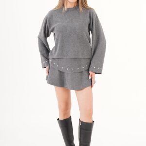 Grey Casual Elegant Blouse - Brand: Lustrin - Women & Kids, Baby Clothes Wholesale - TheBS Women