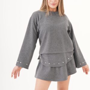 Grey Casual Elegant Blouse - Brand: Lustrin - Women & Kids, Baby Clothes Wholesale - TheBS Women