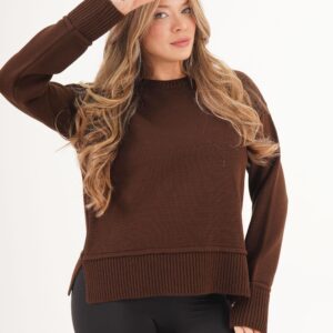 Casual Modest Sweater With Crew Neck - Brand: Lustrin - Women & Kids, Baby Clothes Wholesale - TheBS Women