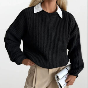 Sweater With Crew Neck And Regular Fit - Brand: Black Fashion - Women & Kids, Baby Clothes Wholesale - TheBS Women