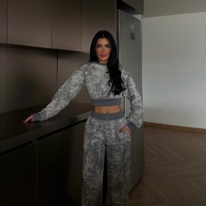 Tracksuit With Brush Stroke Pattern - Sporty & Casual - Brand: EYYO ATELIER - Women & Kids, Baby Clothes Wholesale - TheBS Women