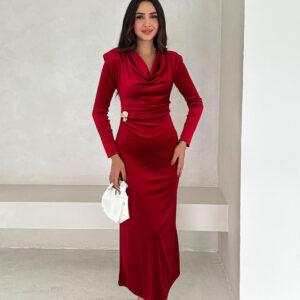 ClaretElegant Floor Length Sheath Dress - Brand: Mode Roy - Women & Kids, Baby Clothes Wholesale - TheBS Women