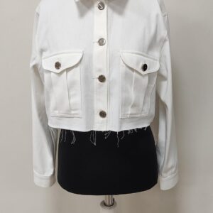 White Casual Vintage Overshirt Jacket - Brand: SOUL - Women & Kids, Baby Clothes Wholesale - TheBS Women