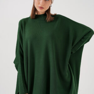 Slit Poncho Sweater - Emerald - Brand: Bigdart - Women & Kids, Baby Clothes Wholesale - TheBS Women