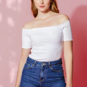 Knitted Carmen Collar Crop Blouse - Brand: la & vetta - Women & Kids, Baby Clothes Wholesale - TheBS Women