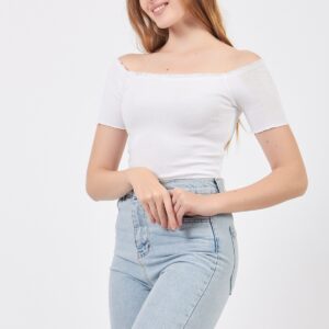 Knitted Carmen Collar Crop Blouse - Brand: la & vetta - Women & Kids, Baby Clothes Wholesale - TheBS Women