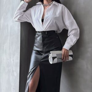 F 1569 Leather Skirt - Brand: Topshow - Women & Kids, Baby Clothes Wholesale - TheBS Women