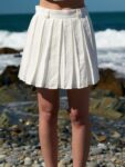 Pleated Linen Mini Skirt White - Brand: Juste - Women & Kids, Baby Clothes Wholesale - TheBS Women