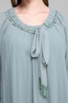 Round Neck Ruffle Chiffon Dress – Cagla Green – Brand: GUMANIZE – Women & Kids, Baby Clothes Wholesale – TheBS Women