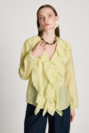 Yellow Elegant Buttoned V-Neck Shirt - Brand: First Angels - Women & Kids, Baby Clothes Wholesale - TheBS Women
