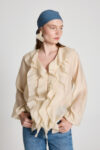 Beige Shirt With V-Neck And Balloon Sleeves – Brand: First Angels – Women & Kids, Baby Clothes Wholesale – TheBS Women
