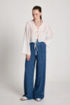 Blue Checkered Palazzo Pants - Brand: First Angels - Women & Kids, Baby Clothes Wholesale - TheBS Women