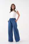 Blue Palazzo Pants With Wide Leg And Drawstring – Brand: First Angels – Women & Kids, Baby Clothes Wholesale – TheBS Women
