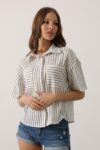White Striped Casual Formal Shirt - Brand: Reyon - Women & Kids, Baby Clothes Wholesale - TheBS Women