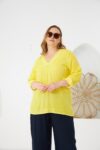Plus Size Blouse With V-Neck And 3/4 Sleeves - Brand: RMG - Women & Kids, Baby Clothes Wholesale - TheBS Women