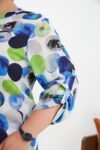 Blue Plus Size Polka Dot Blouse With 3/4 Sleeves – Brand: RMG – Women & Kids, Baby Clothes Wholesale – TheBS Women