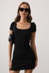 Black Sexy Bodycon Mini Dress With Square Neck – Brand: Reyon – Women & Kids, Baby Clothes Wholesale – TheBS Women