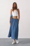 Blue Flared Maxi Skirt With Mid Waist - Brand: Reyon - Women & Kids, Baby Clothes Wholesale - TheBS Women
