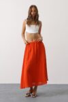 Orange Flared Maxi Skirt With Mid Waist - Brand: Reyon - Women & Kids, Baby Clothes Wholesale - TheBS Women