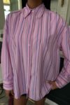 Striped Pink Poplin Shirt – Brand: Sobe Istanbul – Women & Kids, Baby Clothes Wholesale – TheBS Women