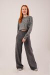 Grey Palazzo Pants With Wide Leg And Mid Waist – Brand: Lustrin – Women & Kids, Baby Clothes Wholesale – TheBS Women