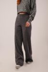 Grey Palazzo Pants With Wide Leg And Mid Waist – Brand: Lustrin – Women & Kids, Baby Clothes Wholesale – TheBS Women