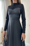 Black Elegant Modest Fit And Flare Floor-Length Dress – Brand: Elisa – Women & Kids, Baby Clothes Wholesale – TheBS Women