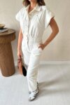 White Casual Streetwear Elegant Jumpsuit – Brand: Elisa – Women & Kids, Baby Clothes Wholesale – TheBS Women